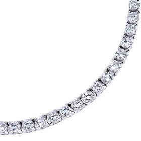 Cubic Zirconia Sterling Silver Bridal Tennis Necklaces