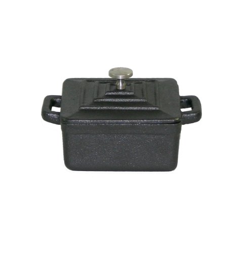 Paderno World Cuisine 0.27-Quart Square Cast-Iron Casserole, Black