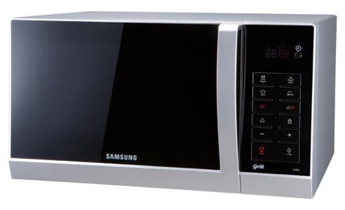 Samsung GE86N-S/XEG Mikrowelle mit Grill / 850W / Grill 1100 Watt / 23 Liter Garinnenraum aus Keramik-Emaille / silber