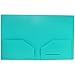 JAM PAPER Heavy Duty Plastic 2 Pocket Extra Tough School Folders - Teal Blue - 6/Pack