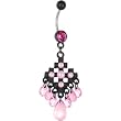 Black Pink Gem Caitlyn Chandelier Belly Ring