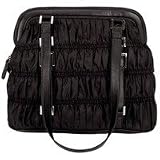 Gigi ChantalTM Black Nylon Pleated Shoulder Bag