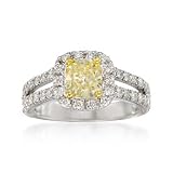 2.00ct t.w. Yellow, White Diamond Engagement Ring In Gold . Size 6.5