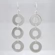 Triple Circle Dangle Earrings in Sterling Silver, #9446