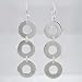 Sterling Silver Triple Circle Dangle Earrings in Sterling Silver, #9446