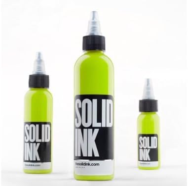 SOLID Tattoo Ink -LIME GREEN- 2oz Bottles -Tattoo Supplies-