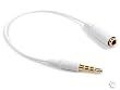 [CELLET BRAND] APPLE IPHONE WHITE 3.5MM JACK INPUT TO 3.5MM JACK PIN ADAPTER [RETAIL PACKAING]