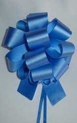 10 Pull String Bows - Gift Wrap Packaging - 5" 20 Loops - 1 1/4" - Royal Blue