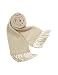 Valentino Signature Solid Fringed Wool Long Scarf Beige