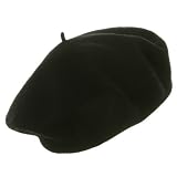 Ladies Black Beret 100% Wool