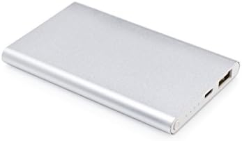 Arque Brand Power Bank ✮ Chic Geek Model 5000 mAh ✮ Functional Fashionable Portable Charger ✮ Fast Charging Stylish External Backup Battery for Mobile Devices &amp; Premium Slim Compact Design (Silver)