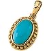 14K Yellow Gold Cab Turquoise Pendant