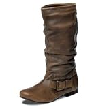 Red Herring- Tan 'Cassie' buckle detail calf boots