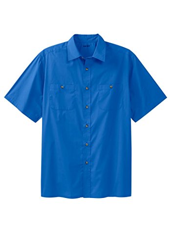 Kingsize Men's Big & Tall Easy-Care Short Sleeve Solid Sport Shirt