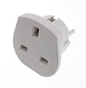 Kit UK 3 Pin to Euro 2 Pin Mains Adaptor - White