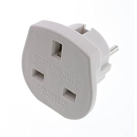 Kit UK 3 Pin to Euro 2 Pin Mains Adaptor - White