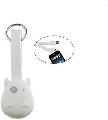 COYO Hippo Key Ring Multi-Functional Mini Lightning 2-IN-1 USB Data Cable Sync Charge For Iphone 6/6plus/5s/5c Sumsung Android System (White)