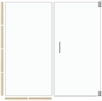 American Bath Factory S54ME-SN Single 54 in. Satin Nickel Glass With Mesa Threshold