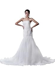 Applique Organza Mermaid Wedding Dress 