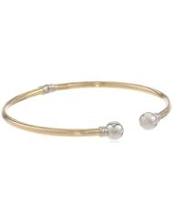 Bonded Sterling Silver and 14k Two-Tone Ball Bangle Bracelet