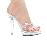 M-Jesse 5 Inch Clear Mule With Rhinestones, by Ellie Shoes