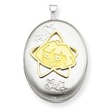 Sterling Silver with 14k Dora 2-Frame Oval Locket