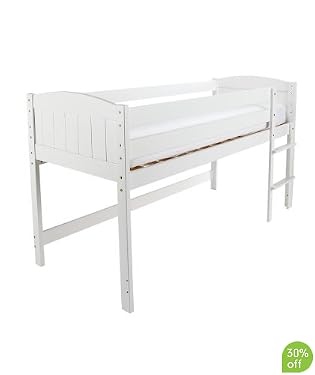 Mothercare Raised 2ft 6'' Pine Bed - White