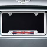 Mini Cooper Polished License Plate Frame UNION JACK