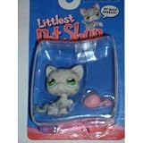 Littlest Pet Shop Gray Striped Cat with Mouse