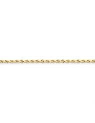 14k Yellow gold 2.75mm Diamond cut Rope with Lobster Clasp Chain