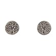 Cute and Tiny Round Tree of Life Stud Earrings in Sterling Silver, #7445