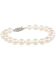 14k Gold 7.5-8mm White Freshwater Cultured Pearl AA Quality Pearl Bracelet