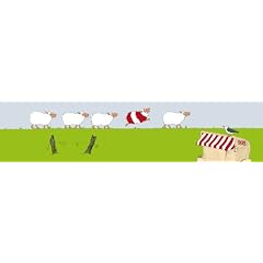 Wandpiraten Kinder Wandbild Fototapete "Fiete Anders auf dem Deich" 200 x 46,5 cm