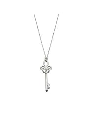 Sterling Silver Fleur-de-lis Key Pendant with Chain