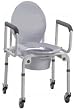 Commode Steel Drop-Arm With Padded Armrest