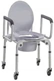 Commode Steel Drop-Arm With Padded Armrest