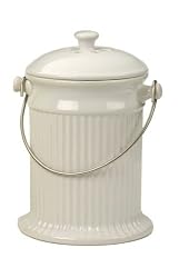 WhiteStonewareKitchenCompostPail