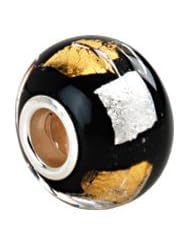 Kera Silver Gold Black Murano Glass Bead