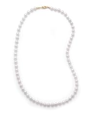 Genuine Elegante Necklace. 24" 5.5-6mm Grade AAA Cultured Akoya Pearl Necklace. 100% Satisfaction Guaranteed.