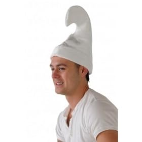 White Gnome Hat - White Felt