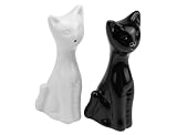 Present Time Ceramic Black and White Cat Salt and Pepper Set