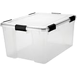 IRIS 4-Piece Weathertight Plastic Storage Box, 62.8-Quart, Clear