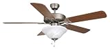 Ellington Ceiling Fans Builder Deluxe Model BLD52AN5LK1A in Antique Nickel. Indoor fan.