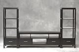 Covington Sutton Plasma Tv Center with drawers and open storage, Black