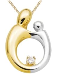 Large Original Mother and Child® Pendant by Janel Russell in 14 kt Two Tone Gold