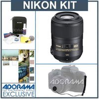 Nikon 85mm f/3.5G AF-S DX Micro ED (VR-II) Vibration Reduction Telephoto Nikkor Lens Kit, - U.S.A. Warranty - with Tiffen 52mm Photo Essentials Filter Kit, Lens Cap Leash, Professional Lens Cleaning Kit