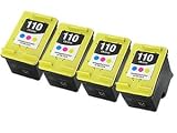 4-Pack Remanufactured Color HP 110 HP110 CB304 CB-304 Tri-Color Printer Ink Cartridge for PhotoSmart Printers A310 A311 A314 A316 A320 A432 A433 A434 A436 A440 A441 A442 A444 A445 A446 A447 A448 A510 A512 A516 A520 A522 A522xi A526 A532 A536 (4xColor Cartridge)