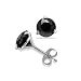 10k White Gold Natural Black Spinel Round Cut Stud Earrings Studs -1.60 cttw