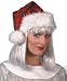 Santa Hat Red Tartan White with White Fur Trim