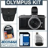 Olympus E-P2 Pen, Interchangeable Lens Digital Camera Kit,with M.Zuiko Digital 17mm f/2.8 ED Lens - Black - 4GB SD Memory Card, Spare BLs-1 Lithium-Ion Rechargeable Battery, Camera Case, USB 2.0 SD Card Reader
